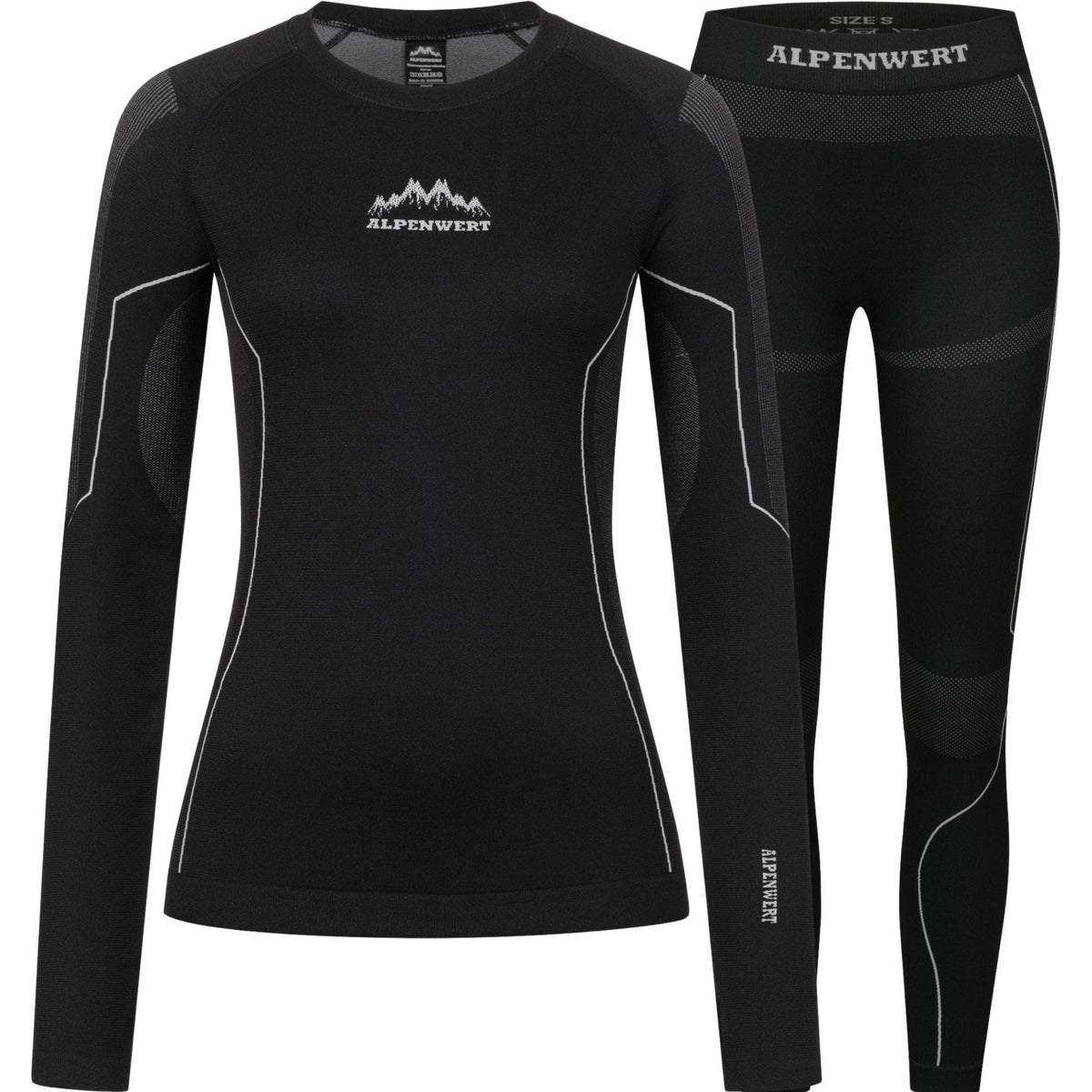 Alpenwert Thermounterwäsche Damen Set aus recyceltem Polyester mit Daumenloch, Oberteil und Hose