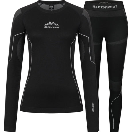 Alpenwert Thermounterwäsche Damen Set aus recyceltem Polyester mit Daumenloch, Oberteil und Hose