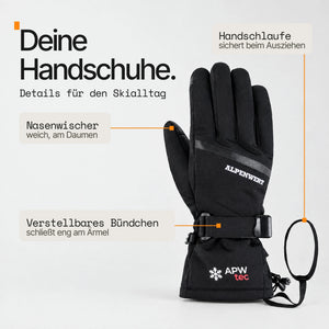 Skihandschuhe – wasserdicht, touchscreenfähig, mit Handschlaufe
