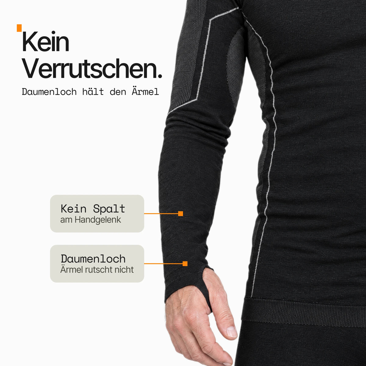 Thermounterwäsche Herren Set – Oberteil & Hose mit Daumenloch