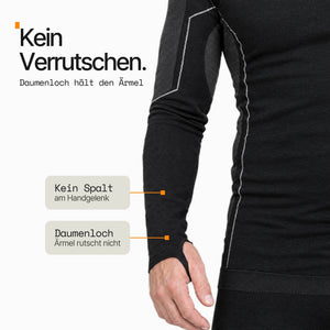 Thermounterwäsche Herren Set – Oberteil & Hose mit Daumenloch