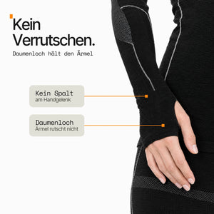 Thermounterwäsche Damen Set – Oberteil & Hose mit Daumenloch