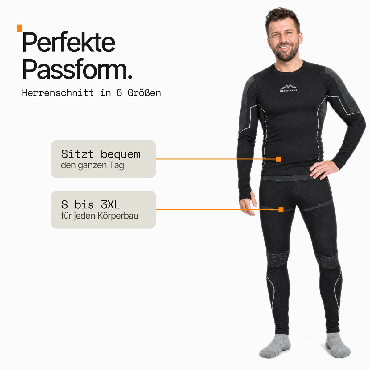 Thermounterwäsche Herren Set – Oberteil & Hose mit Daumenloch