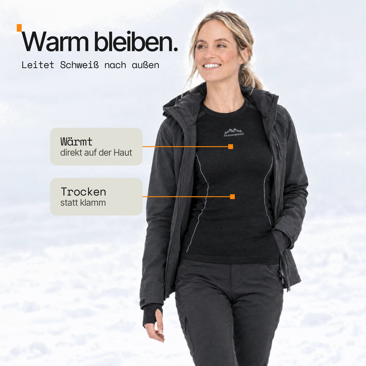 Thermounterwäsche Damen Set – Oberteil & Hose mit Daumenloch
