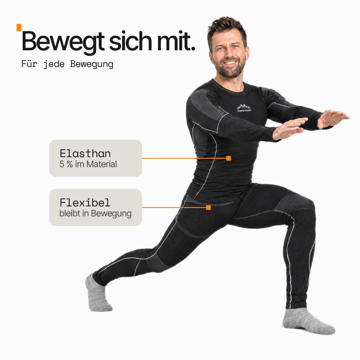 Thermounterwäsche Herren Set – Oberteil & Hose mit Daumenloch
