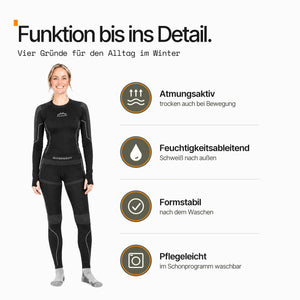 Thermounterwäsche Damen Set – Oberteil & Hose mit Daumenloch