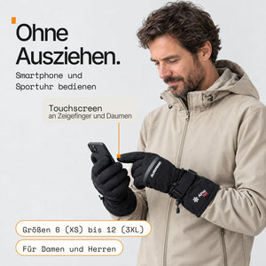 Skihandschuhe – wasserdicht, touchscreenfähig, mit Handschlaufe