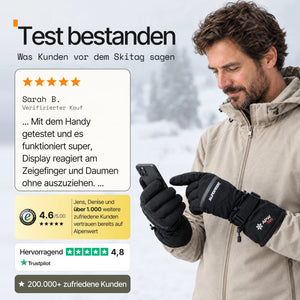 Skihandschuhe – wasserdicht, touchscreenfähig, mit Handschlaufe