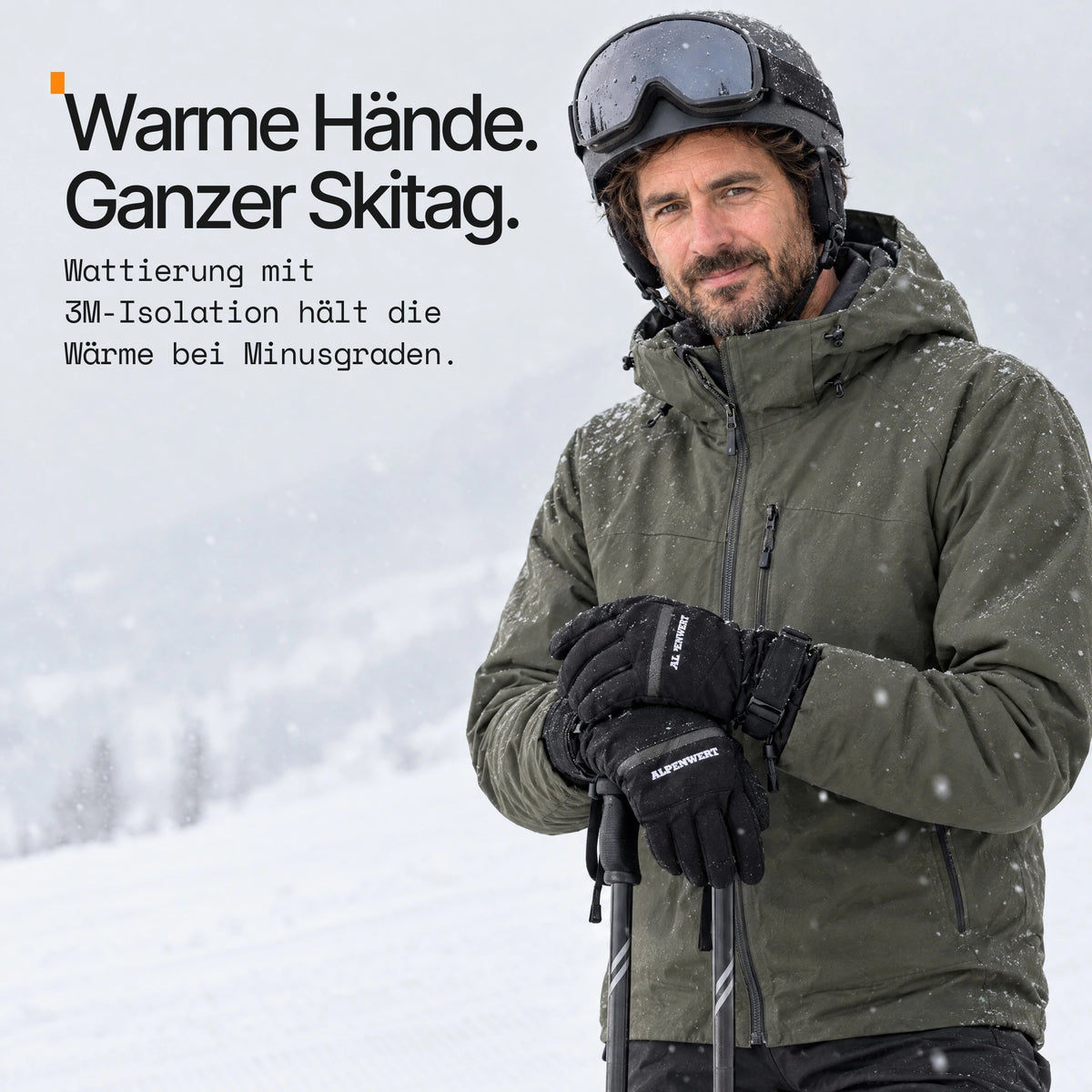 Skihandschuhe – wasserdicht, touchscreenfähig, mit Handschlaufe