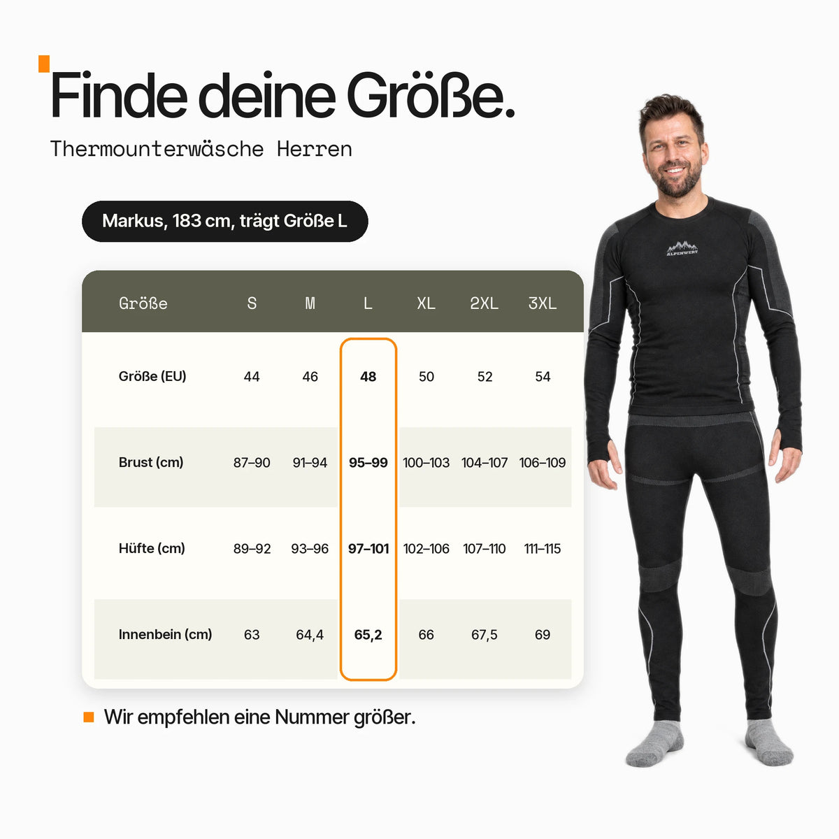 Thermounterwäsche Herren Set – Oberteil & Hose mit Daumenloch